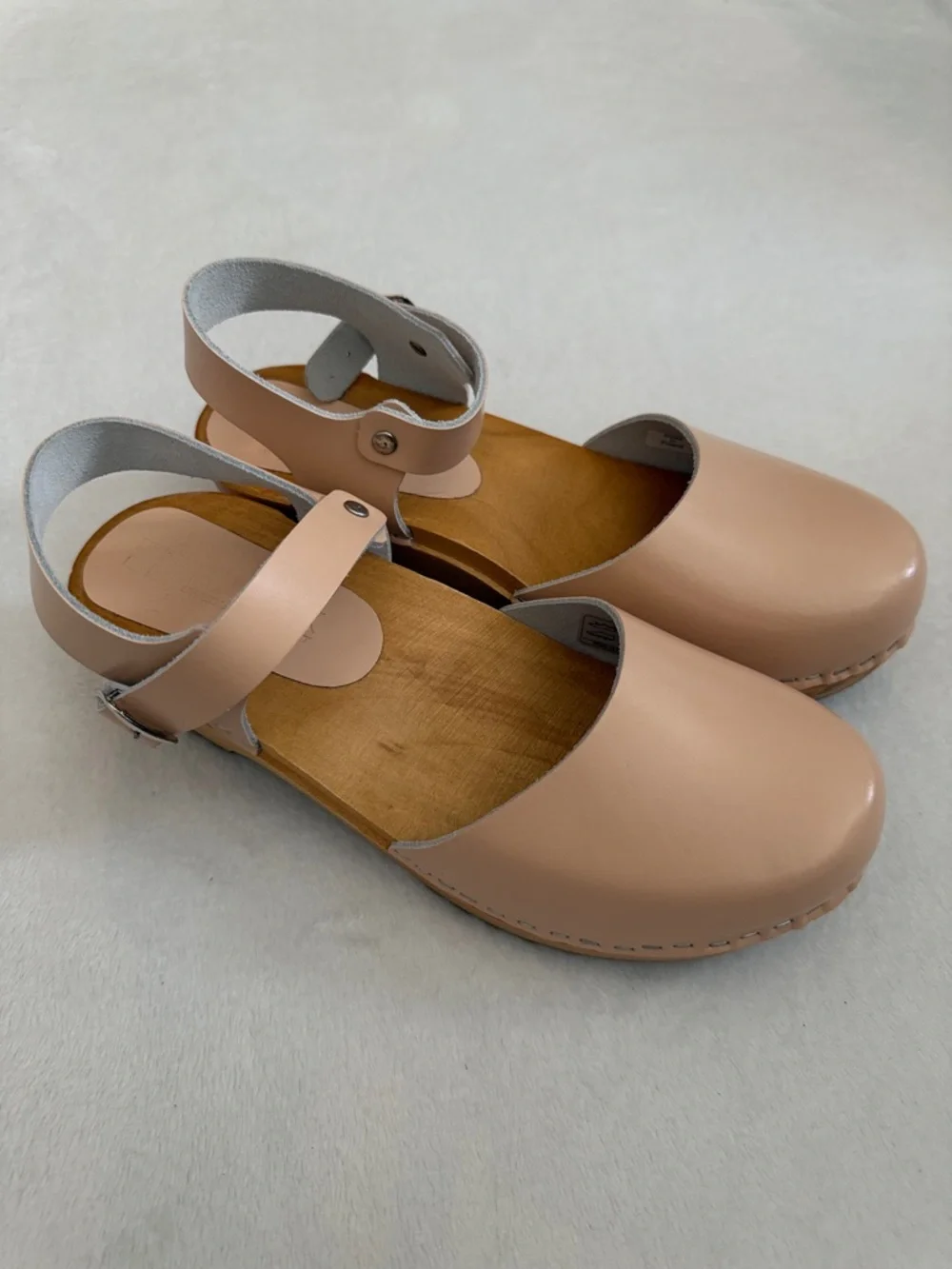 Bjork | Alma Swedish Comfort Wood Clog Leather Sandals Nude (EU 38 / US 7.5-8) - Picture 16 of 16